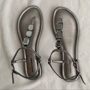 Silver Banana Republic gladiator sandals, sz 8